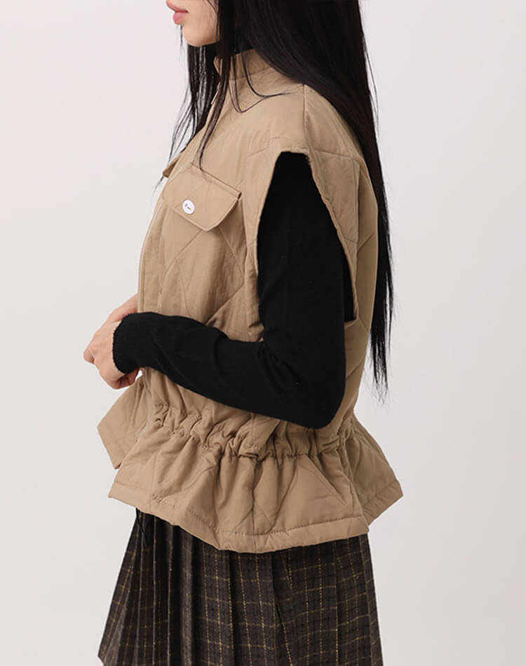 ダイヤ キルティング ベスト 韓国ゴルフウェア

