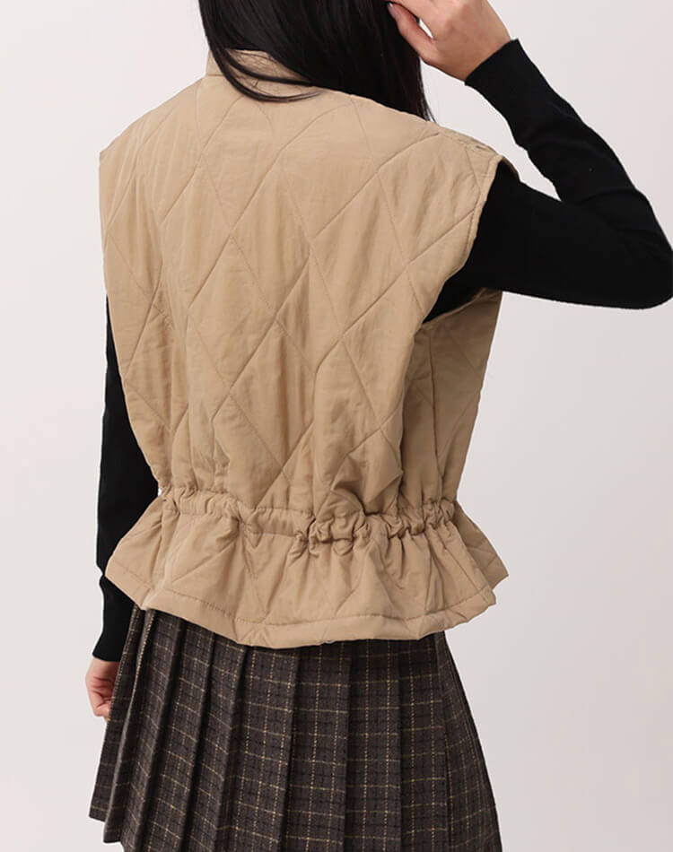 ダイヤ キルティング ベスト 韓国ゴルフウェア

