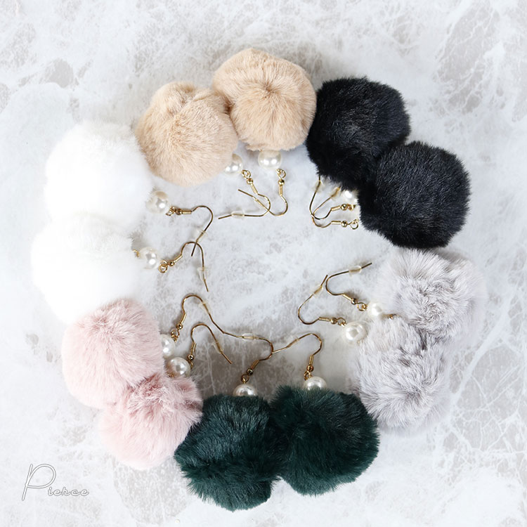 ファーピアス ファーイヤリング