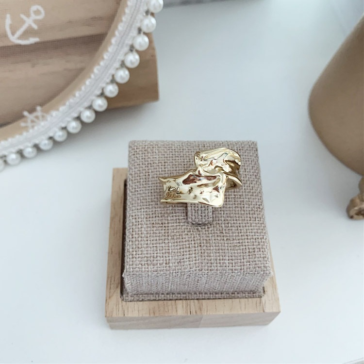 凹凸ウェーブ フリーサイズ ワイドリング 指輪