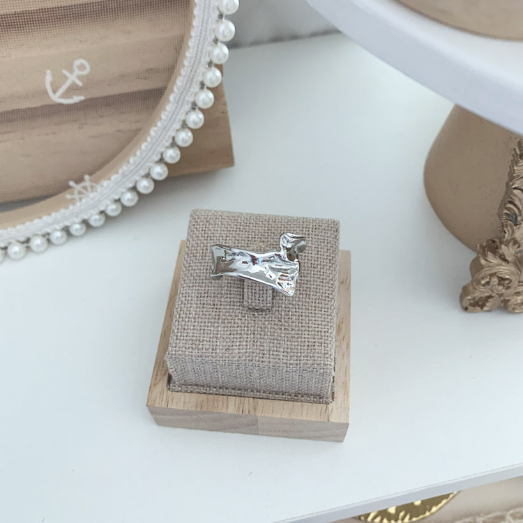 凹凸ウェーブ フリーサイズ ワイドリング 指輪