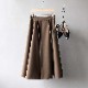 ハイウエスト 切り替えプリーツ ロングスカート