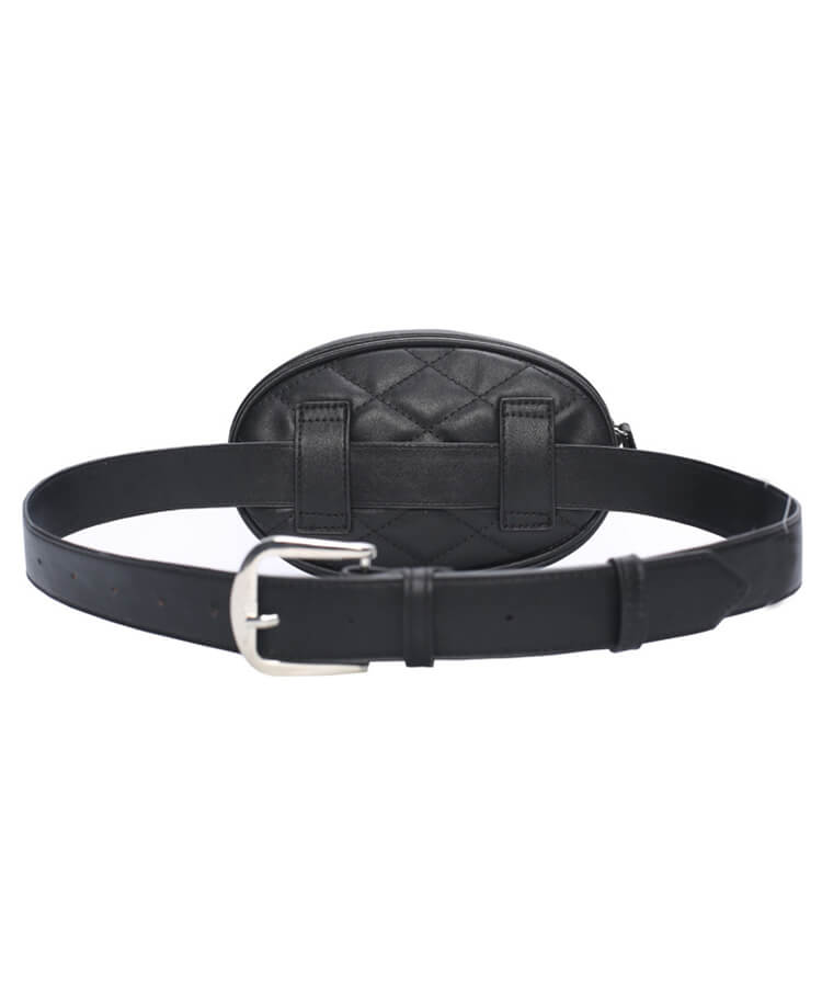 キルティング ビジュー 楕円 ウエストポーチ