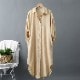 シンプル 長袖 セミロング丈 シャツワンピース