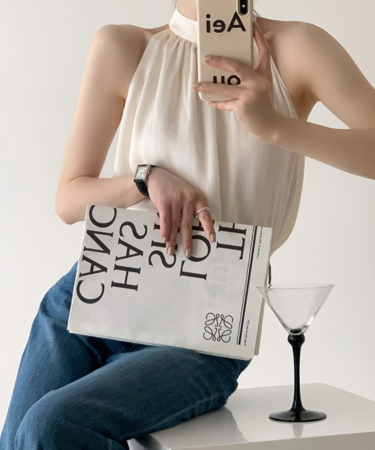 Aライン シフォン アメリカンスリーブ ブラウス