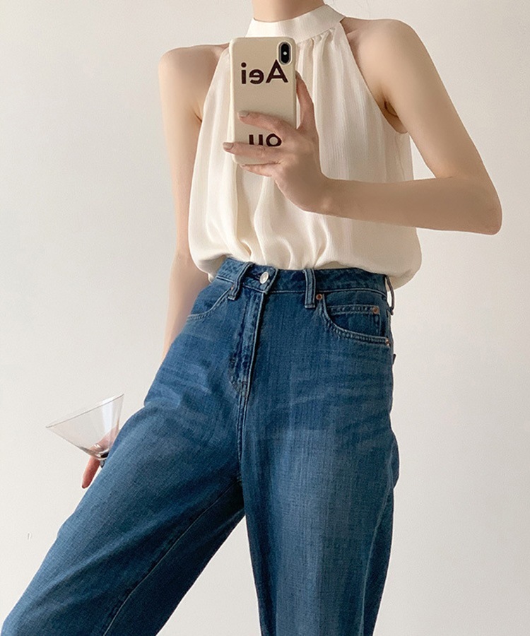 Aライン シフォン アメリカンスリーブ ブラウス