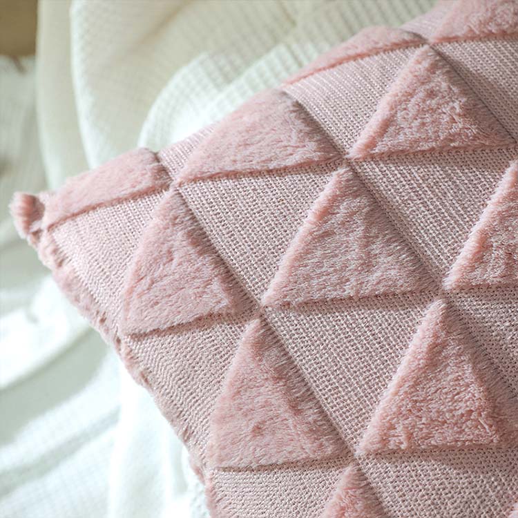 三角 ボア デザイン クッションカバー