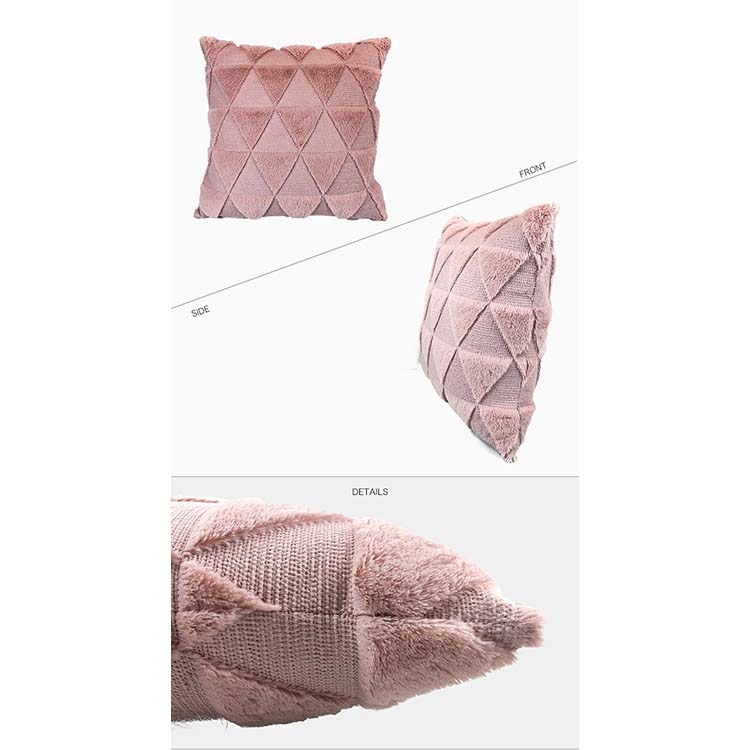 三角 ボア デザイン クッションカバー