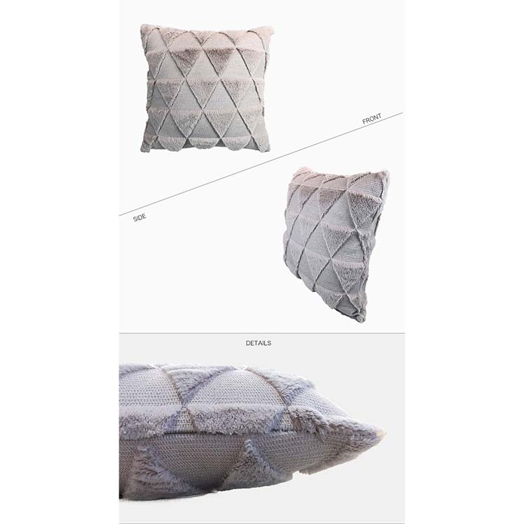 三角 ボア デザイン クッションカバー