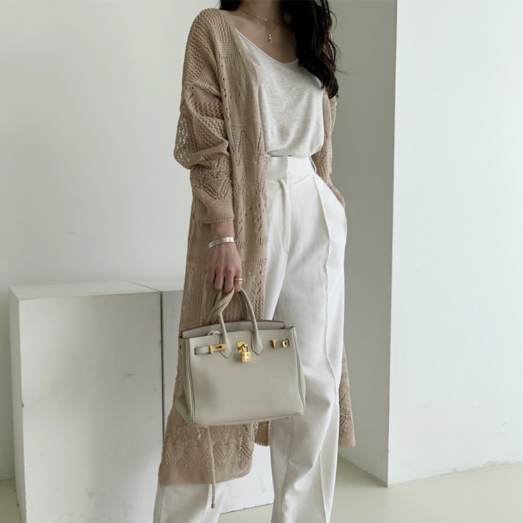 レースニット 透かし彫り クロシェカーディガン