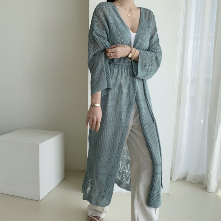 レースニット 透かし彫り クロシェカーディガン