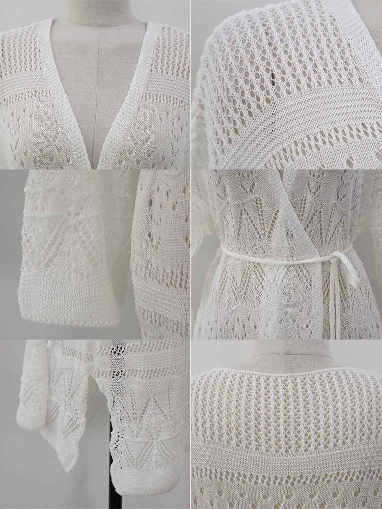 レースニット 透かし彫り クロシェカーディガン
