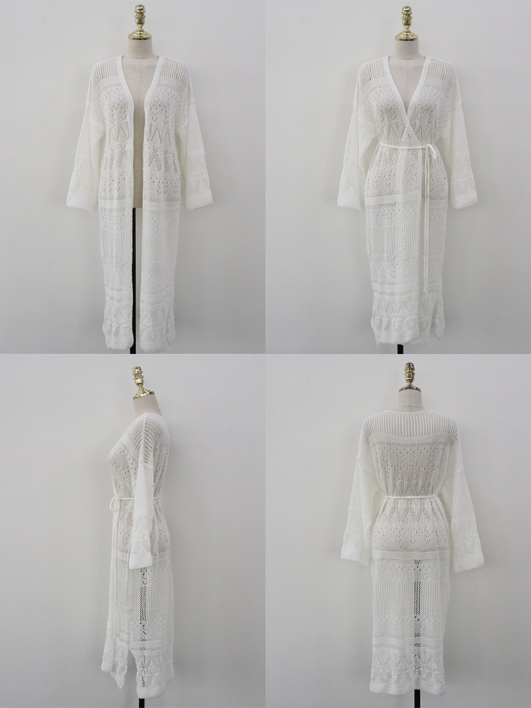 レースニット 透かし彫り クロシェカーディガン