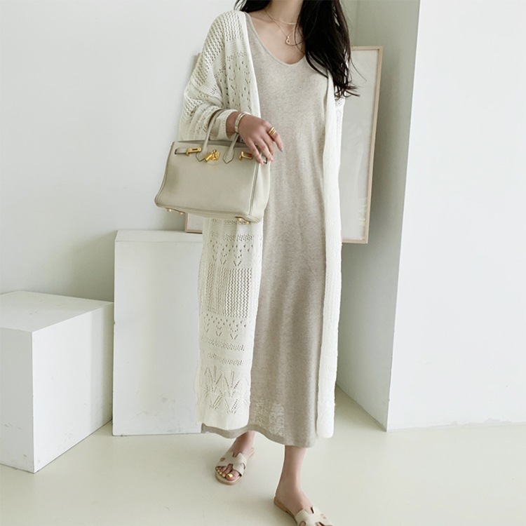 レースニット 透かし彫り クロシェカーディガン