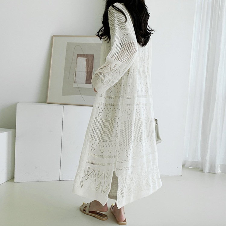 レースニット 透かし彫り クロシェカーディガン