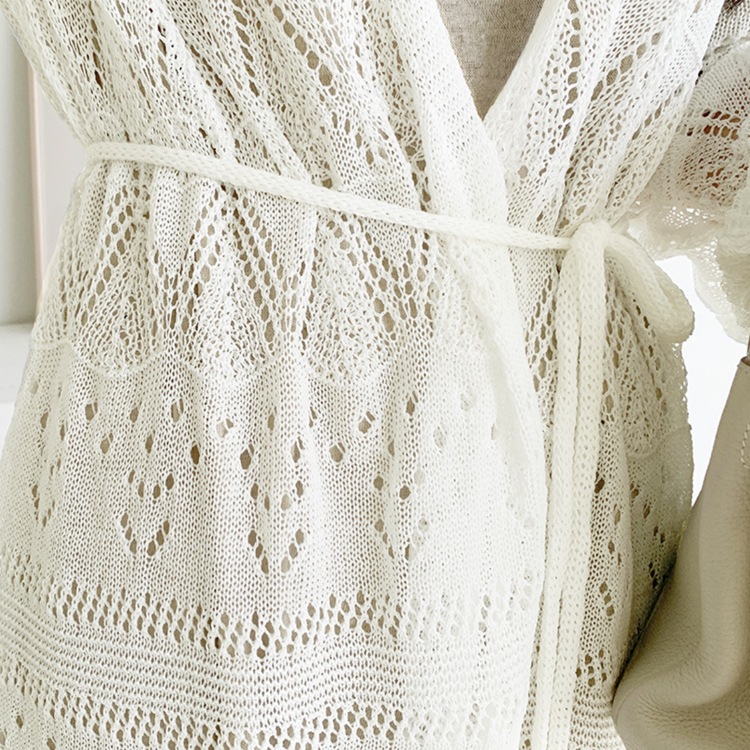 レースニット 透かし彫り クロシェカーディガン