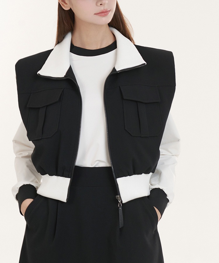 大きめポケット ジップアップ ベスト 韓国ゴルフウェア

