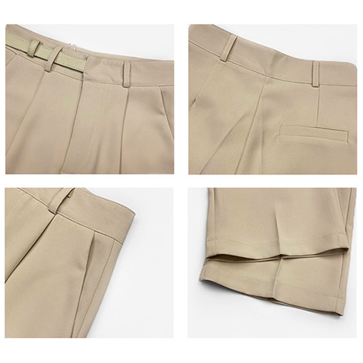 フロントタック アシンメトリーベルト スラックス