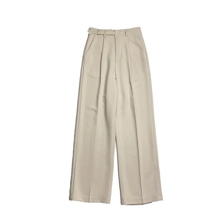 フロントタック アシンメトリーベルト スラックス