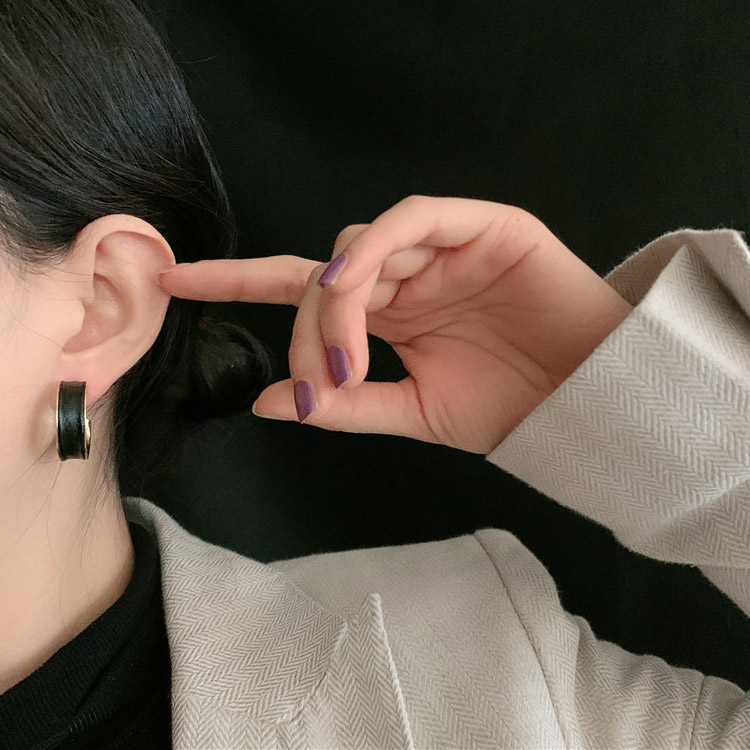 ゴールド×レザー リング ピアス