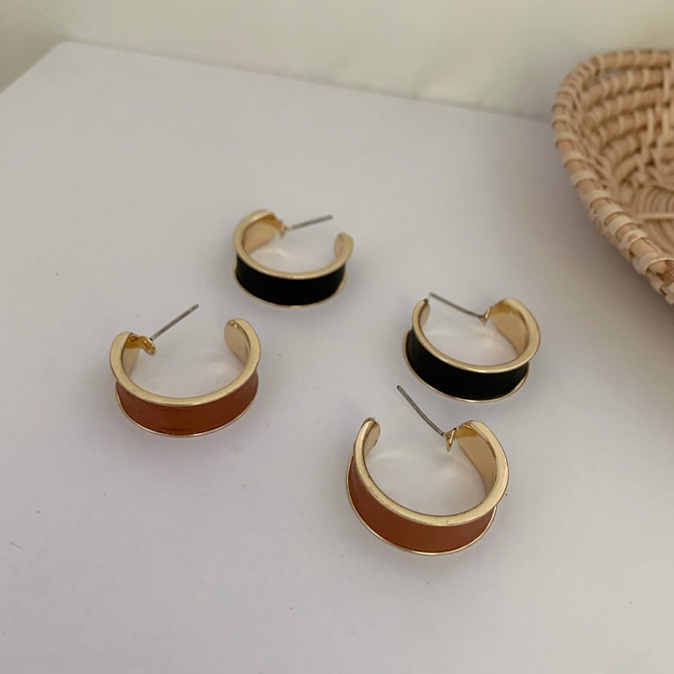 ゴールド×レザー リング ピアス