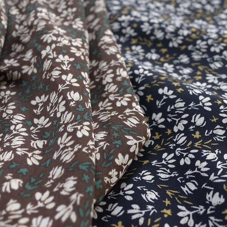 小花柄 ハイネック ロングワンピース