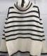 ゆったり ハイネック ボーダー ニット セーター

