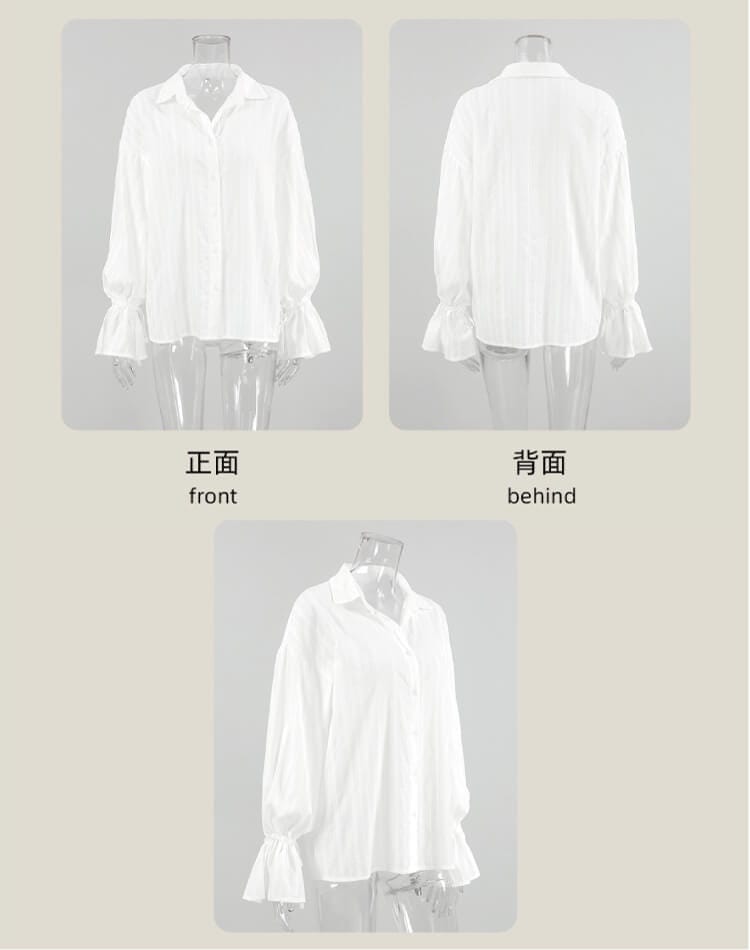 華やかで上品 ベルスリーブが映える綿ジャガードブラウス