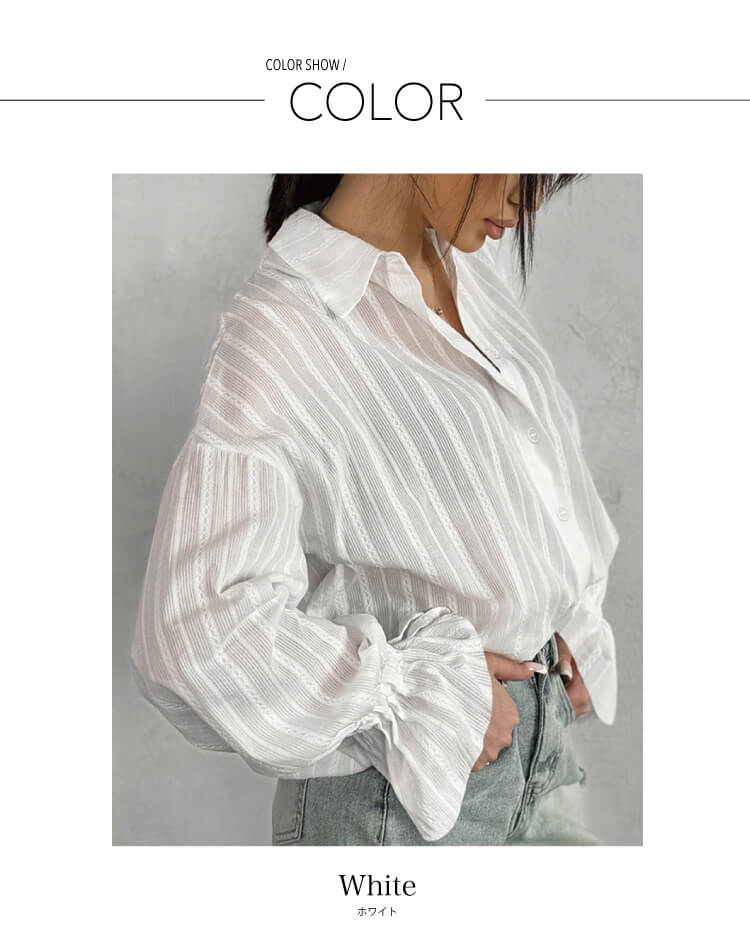 華やかで上品 ベルスリーブが映える綿ジャガードブラウス