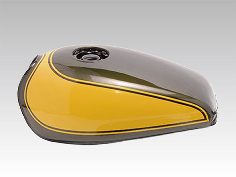 ゼファー400χ Z2タイプスチールタンクセット(エアプレーンキャップ仕様)イエローボール