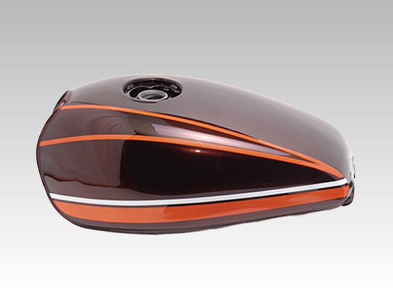 ゼファー400χ Z2タイプスチールタンクセット(エアプレーンキャップ仕様)赤タイガー