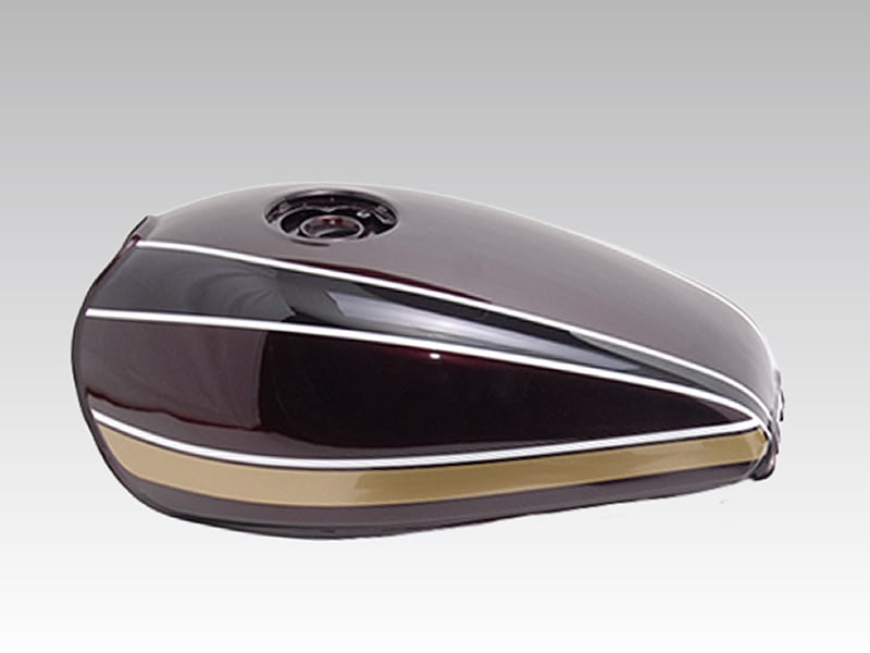 ゼファー400χ Z2タイプスチールタンクセット(エアプレーンキャップ仕様)茶玉虫