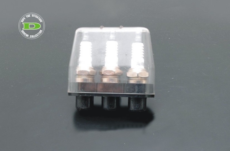 KH400 スペアスパークプラグホルダー☆S3F、400SS、KH250、マッハ : プラグコードセット プラグキャップ 赤 3本 H2 H1 S3 S2