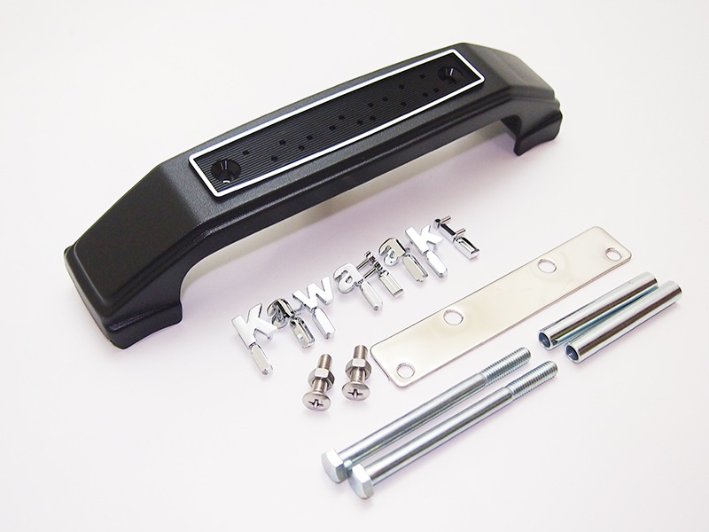 ゼファー1100 フォークカバーエンブレム(文字：小文字、 本体：黒)ステー付き