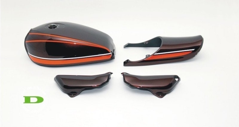 ゼファー1100 Z2タイプスチールタンクセット(赤タイガー)