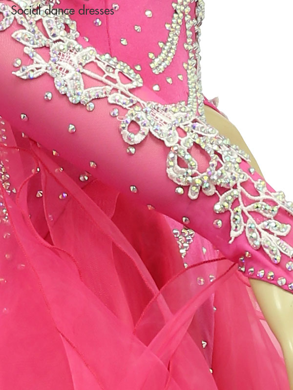 送料無料》DdE1002-SPNK：社交ダンスドレス 《SPNK/ピンク系