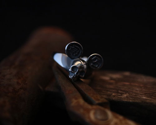F**K & PEACE Skull Ring -Silver