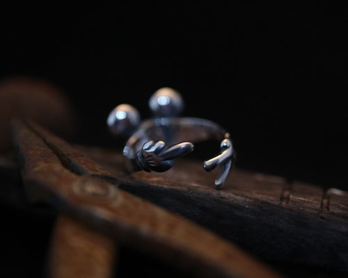 F**K & PEACE Skull Ring -Silver