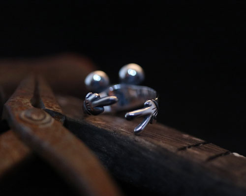 F**K & PEACE Skull Ring -Silver