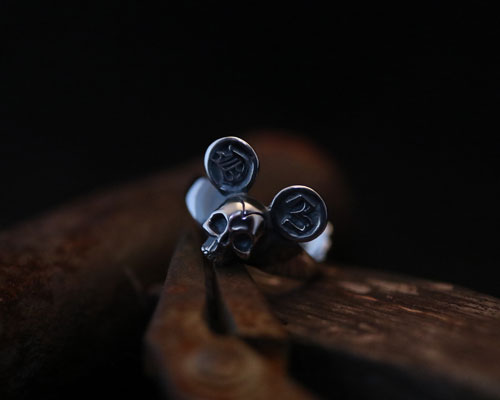 F**K & PEACE Skull Ring -Silver