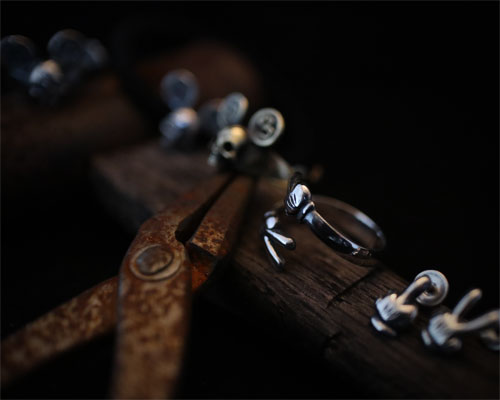 F**K & PEACE Skull Ring -Silver