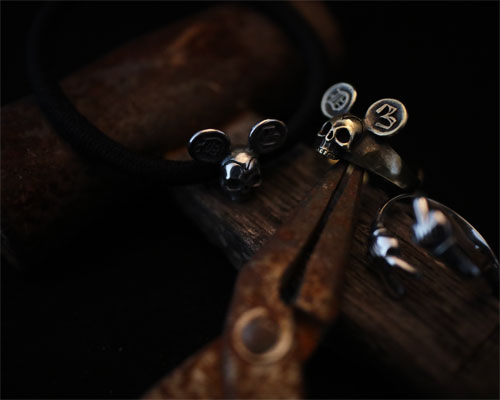 F**K & PEACE Skull Ring -Silver