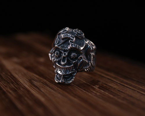 All Nature Skull Ring -SILVER