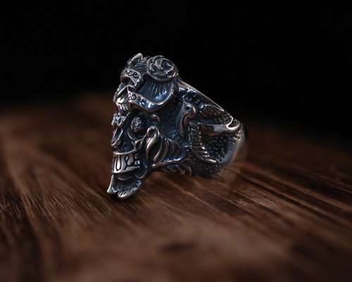 All Nature Skull Ring -SILVER