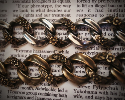 "ROOTS"PLANTS LINKS Bracelet  -BRASS