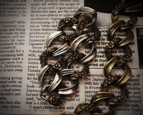 "ROOTS"PLANTS LINKS Bracelet  -BRASS