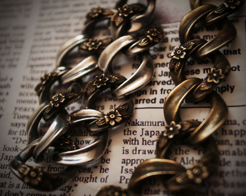 "ROOTS"PLANTS LINKS Bracelet  -BRASS