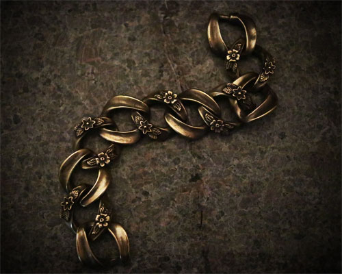 "ROOTS"PLANTS LINKS Bracelet  -BRASS