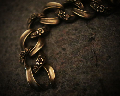 "ROOTS"PLANTS LINKS Bracelet  -BRASS