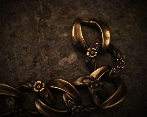 "ROOTS"PLANTS LINKS Bracelet  -BRASS